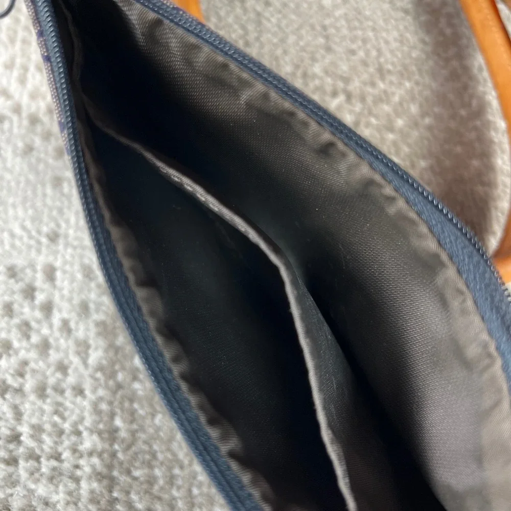 Dooney & Bourke Monogram Canvas Tote Bag and Matching Wristlet Blue Tan